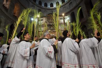 Holy Week opens in Jerusalem with the Feast of Palms.